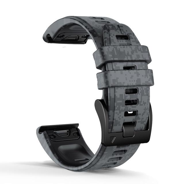 22mm 26mm Camo Silicone Strap For Garmin Fenix 7X 7 6X 6 Pro 5 5X Plus Epix 2 965 955 935 945 Smartwatch Band Bracelet Wristband