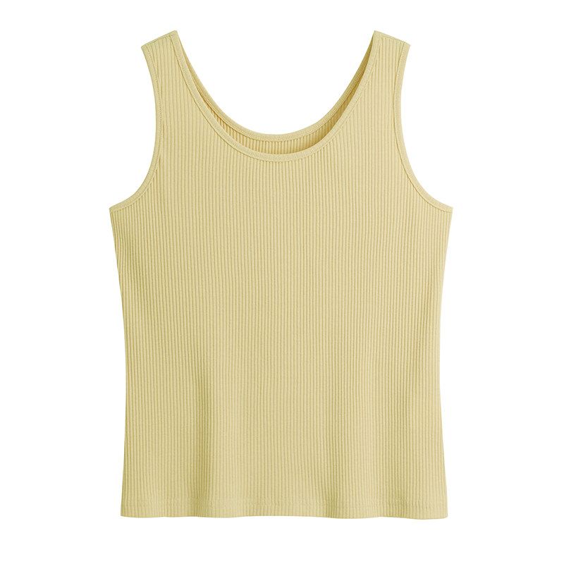

Plus Size Ladies Big U-Neck Sexy 2024 Summer Camisole Goose Yellow XXXXL