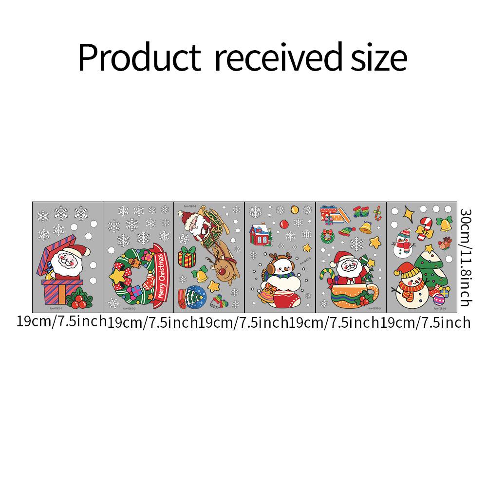 

Санта-Клаус Снежинка Лось Праздничная Атмосфера Украшенные Стеклянные Окна Наклейки На Окна 19*30cm*6pcs/fun-f282