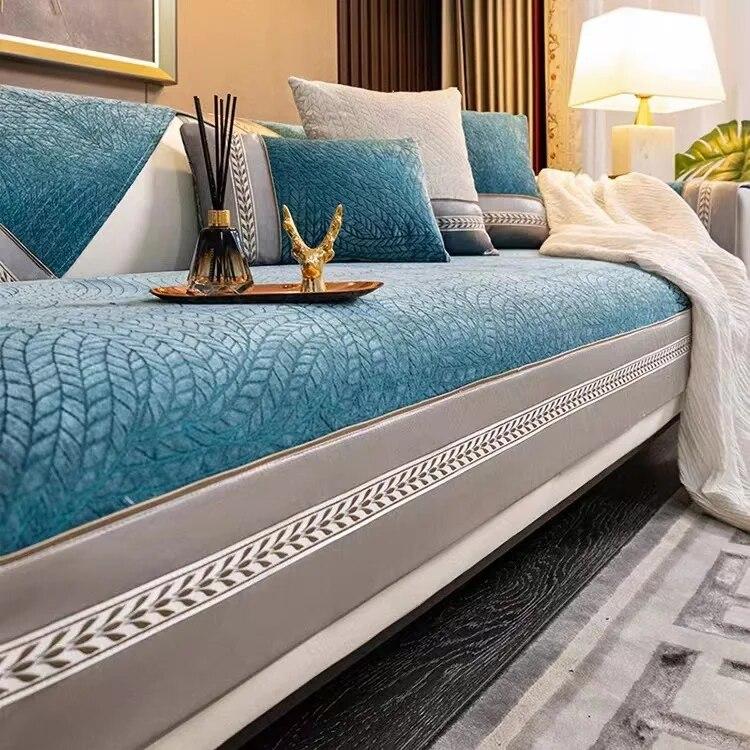 

Серые чехлы для диванов с широкими краями, чехол для дивана из синели для гостиной, четыре сезона, универсальная нескользящая подушка, диванное полотенце 70x70cm 1pcs