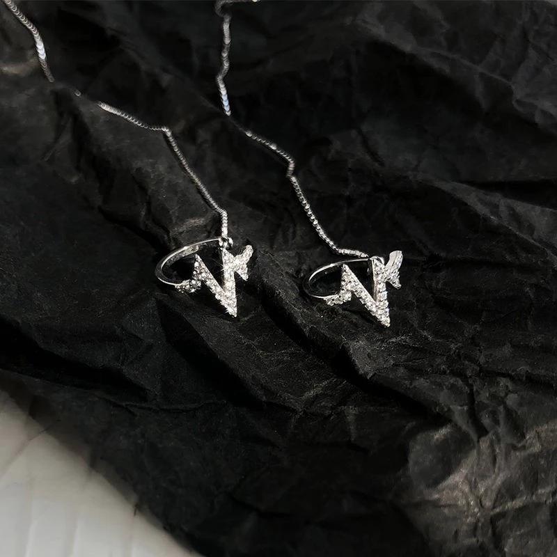 

Серьги Foxanry серебряного цвета, новые летние модные элегантные серьги с молниями и кисточками из циркона, ювелирные изделия для невесты, подарки, предотвращают аллергию as Shown серебряный