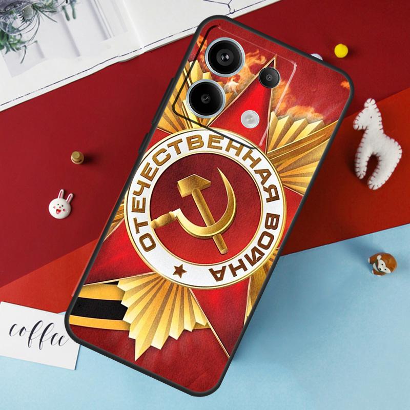 

USSR Flag Soviet Union Case For Xiaomi Redmi Note 13 Pro 14 12 11 10 15 Pro Plus Redmi 10C 12C 13C 14C 15C 15 Cover Redmi 12C