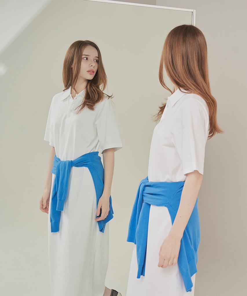 Iteoneolmomeonteu Pique Maxi Dress _ White