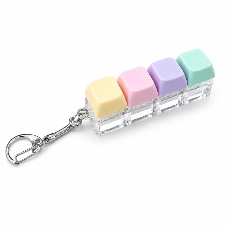Mechanical Keyboard LED Light-Up Fidget Toy 2026 Creative Keychain Pendant for Adult Stress Relief Bag Accessory