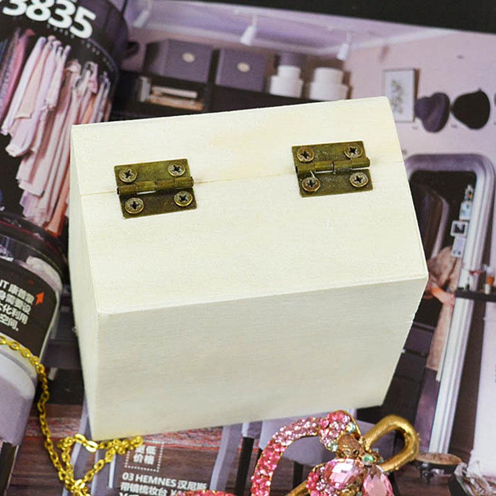 Drewniane pudełko z biżuterią Pudełko do przechowywania biżuterii Pojemnik z pokrywką