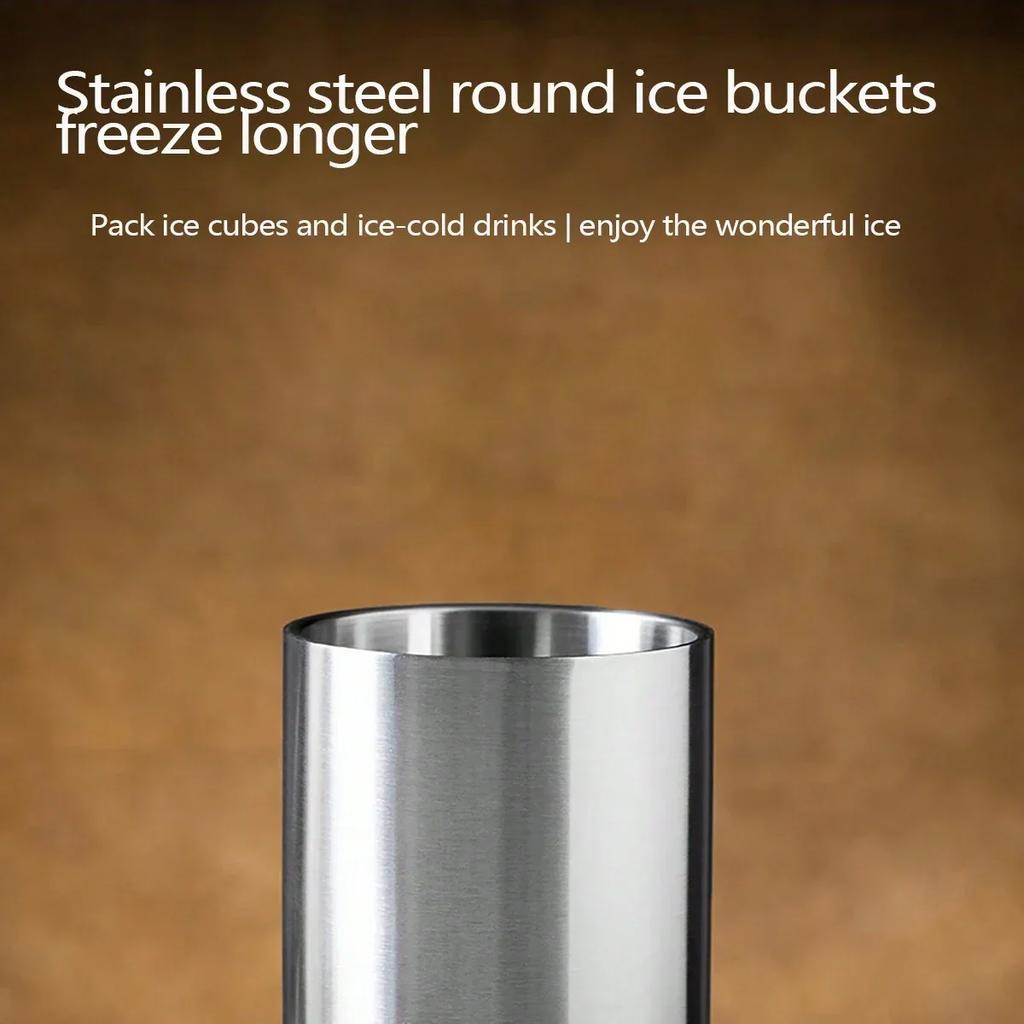 1 pièce - Seau à glace en acier inoxydable, grand seau de réfrigération pour boissons, refroidisseur de bouteilles de vin et de bière, seau à champagne adapté pour