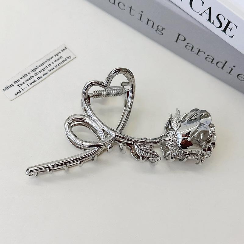 Large Metal Hair Claw Clip Fish Bone Irregular Hairpins Punk Style Silver Hair Claws Barrettes Women HairClips Hair Accessories