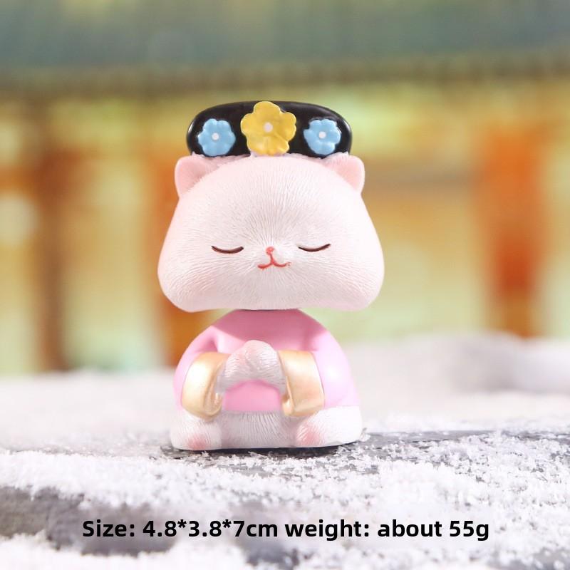 

Cartoon Meow Meow Long Live Figurines Cute Cat Car Figurines Adorable Desktop C