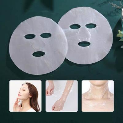 100 Uds. Máscaras transparentes desechables para envolver la cara, película de plástico, limpiador de cara completa, pegatinas para el cuello, herramientas de maquillaje de belleza Facial de papel