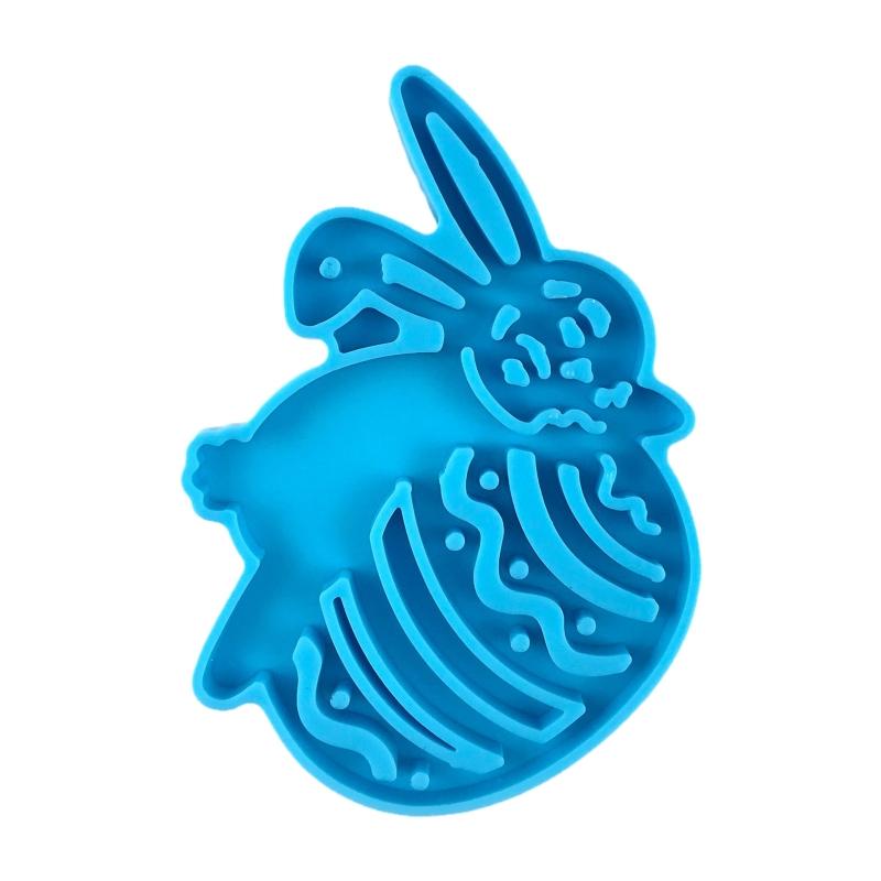 Diy Easter Egg Bunny for Key Pendant Decorative Silicone Mold Easter Day Series Charms Resin Casting Mold for Home Decor
