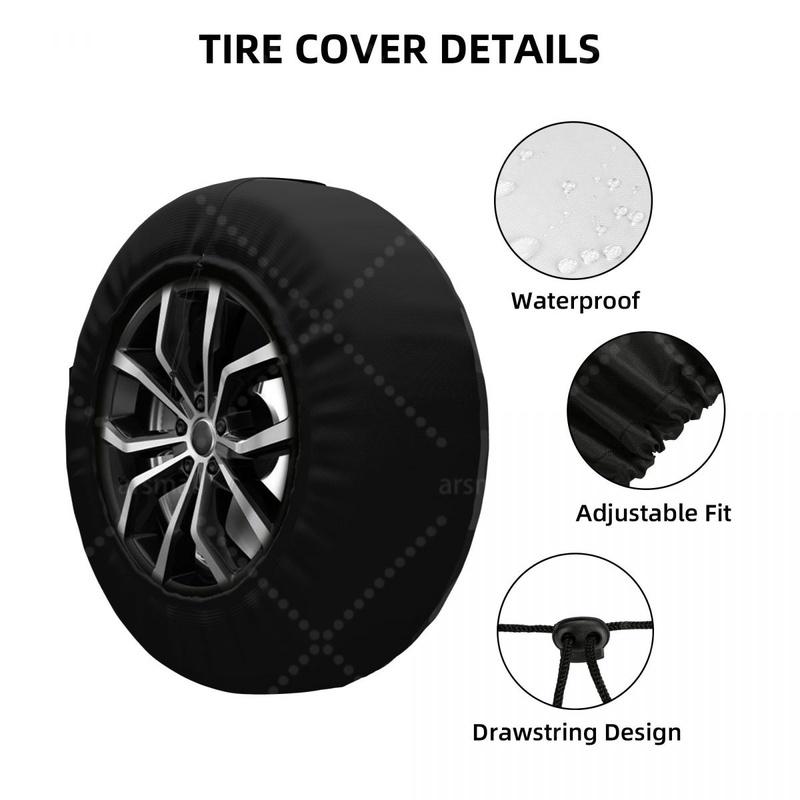 Black Camouflage Car Tire Dust Cover SUV Truck Travel Trailer,Waterproof Tires 14" 15" 16" 17" Wheel Cover Spare Tire Cover