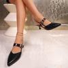 Fashion Women Pointed Toe Block High Heel Sandals Fashion Solid Color Slingback Shoes Comfortable Versatile Mid Heels Women Sandals