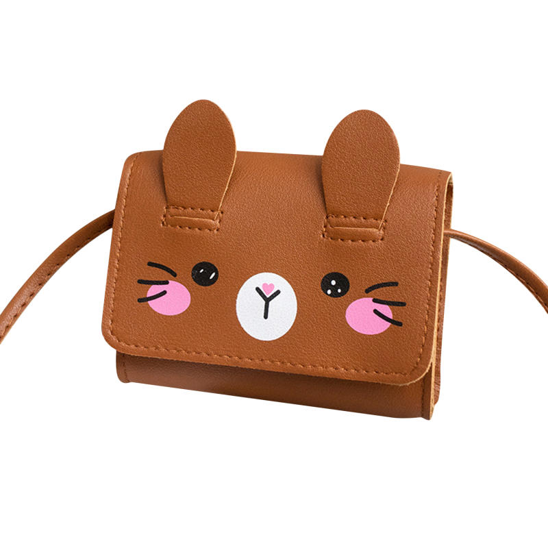 

Children Mini Handbags for Girls Fashion Princess Baby PU Leather Small Shoulder Crossbody Bag Cute Kids Coin Purse Wallet One Size темно-коричневого кольору