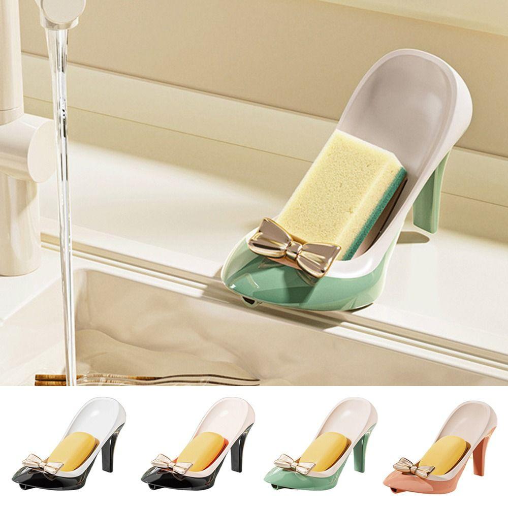 Draining High Heels Shape Soap Container Plastic Soap Drain Case Funny Soap Dish  Bathroom