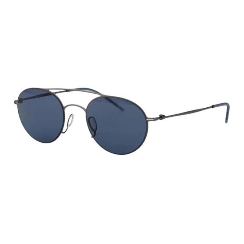 Armani Solid Color Design Metal Oval Sunglasses Women s Silver