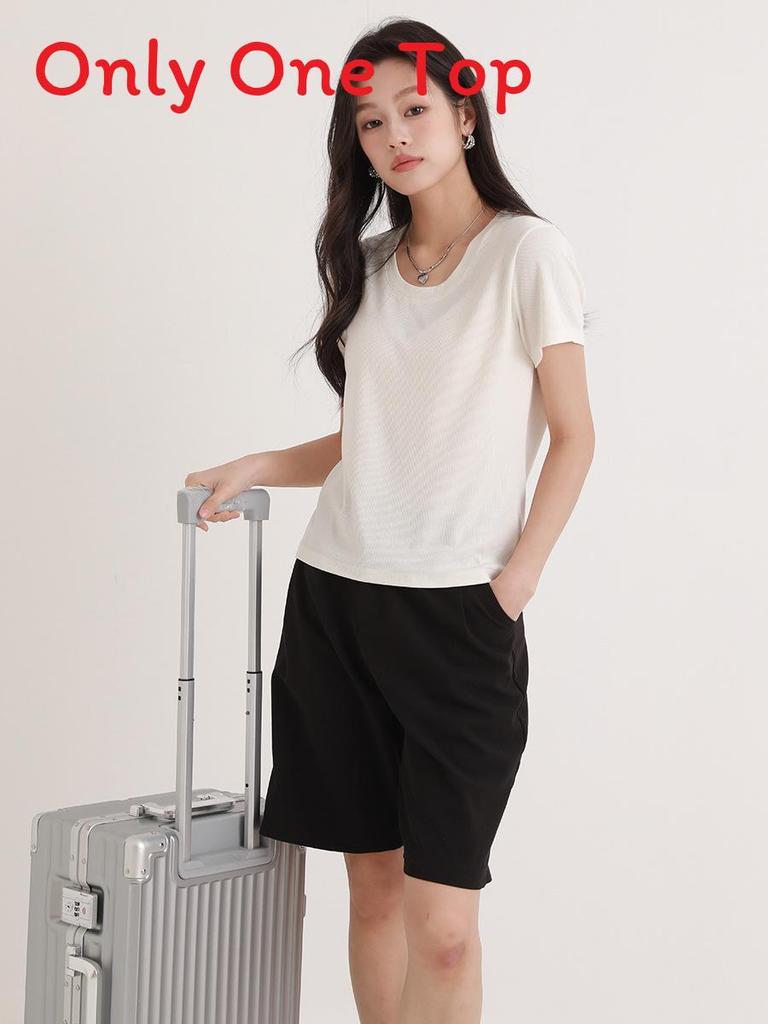 Summer Women Short Sleeve T Shirt With Half Open Collar For Casual And Office Wear
