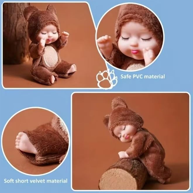 NiedlichBaby Baby Mini Baby Set aus Reborn Niedlichen Tier-Geschenkpuppen, Puppen, 6, Puppen, Kostüme, Verkleiden (Set A)