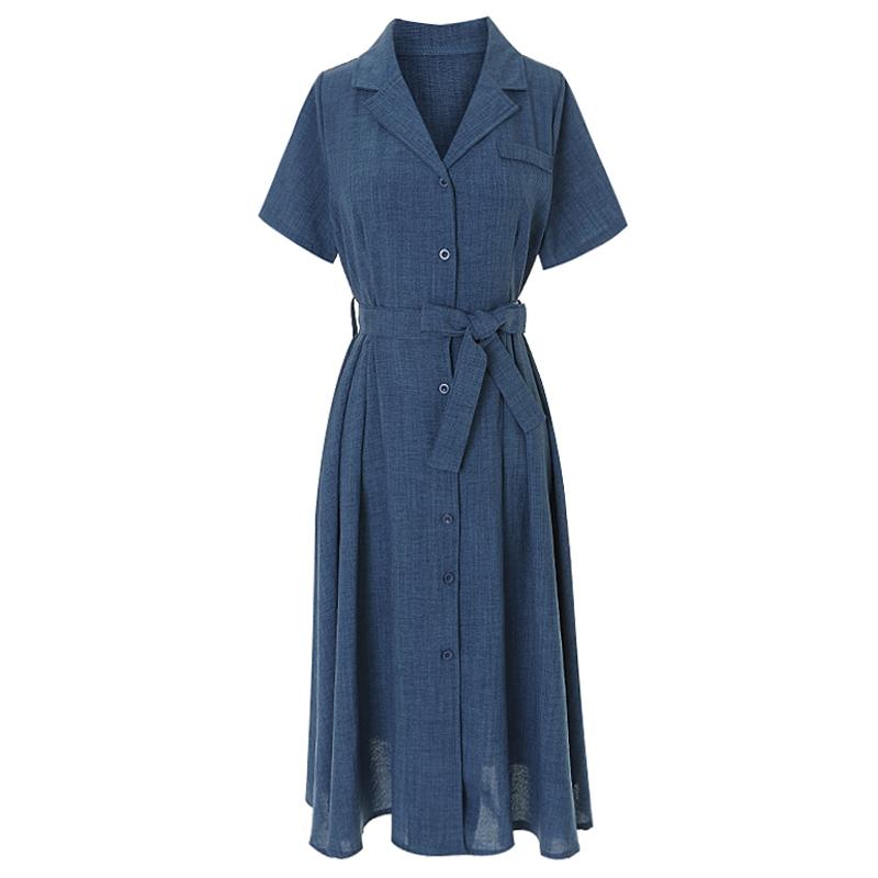 SELLY'S Belted Pintuck Collar Dress_I5B-Cop019