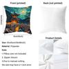 Korea Foguo Temple Cushion Cover Pattern Printed Pillowcase for Living Room Sofa Cushion Cover & Bedroom Decor
