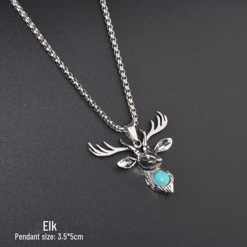 Trendy Six-Pointed Star Pendant Titanium Steel Necklace for Men & Women - Hip Hop Style Sweater Chain Jewelry.