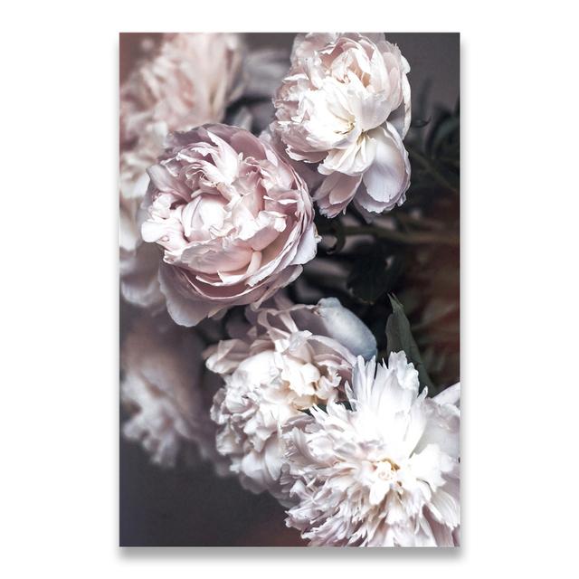 Oil Painting Blooming Peony Petals Nordic Art Poster