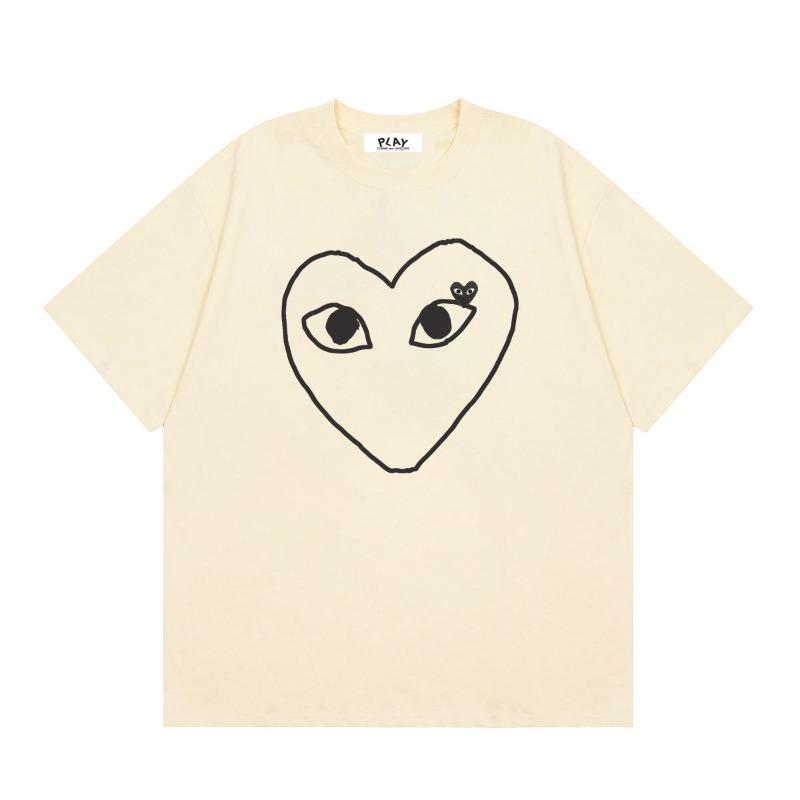 VibeStreet NUOVA T-shirt 100% Cotone T-shirt da Uomo a Forma di Cuore Donna Nuova Marca Originale T-shirt Top da Uomo Estate Manica Corta Moda Ami Amoring