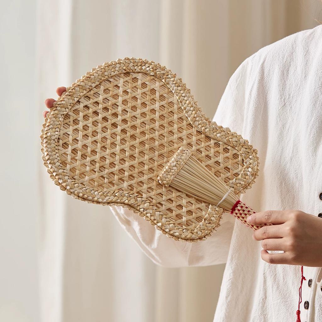 Traditional Household Hand Fan, Vintage Style, Portable Woven Hand-Held Banana Leaf Fan, Summer 2026 New Model, Sturdy and Durable