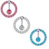 Personalized Stainless Steel Body Piercing Jewelry Full Diamond Ring Double Diamond Hollow Out Navel Ring Navel Buckle 