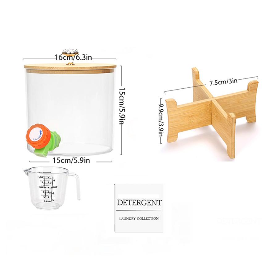 

Laundry Detergent Dispenser Laundry Soap Dispenser with Stand Organization and Storage Box Faucets Acrylic Laundry Container