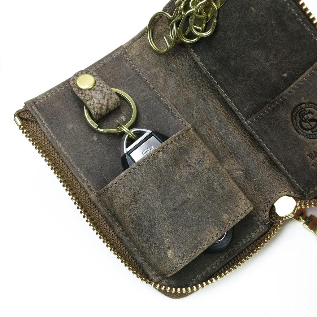 Baggy Port Key Case, Kudu Leather, Unisex, Key Ring, Key Holder, ZKM-903 (Yellow)