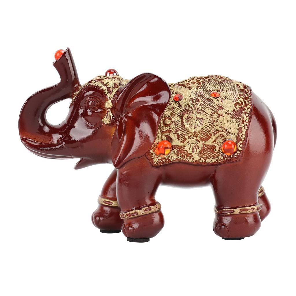Elephant Statue Durable Resin Cute Elegant Attract Wealth Round Corner Elephant Decor for Home
