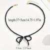 1 szt. Elegancki czarny kryształowy naszyjnik choker z kokardą, regulowana ręcznie robiona biżuteria dla kobiet, minimalistyczny dodatek modowy na imprezę, ślub