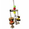 Perroquet Perruche Jouet Balançoire à Clochette Suspendue Perchoir pour Oiseau Barre Perles Colorées Décor de Cage