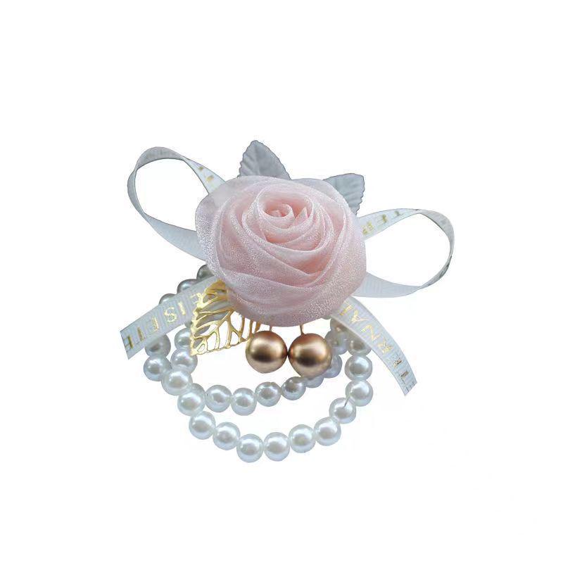 Premium Korean Style Pearl Bridesmaid Corsage: Fairy-Inspired Forest Wedding Bracelet