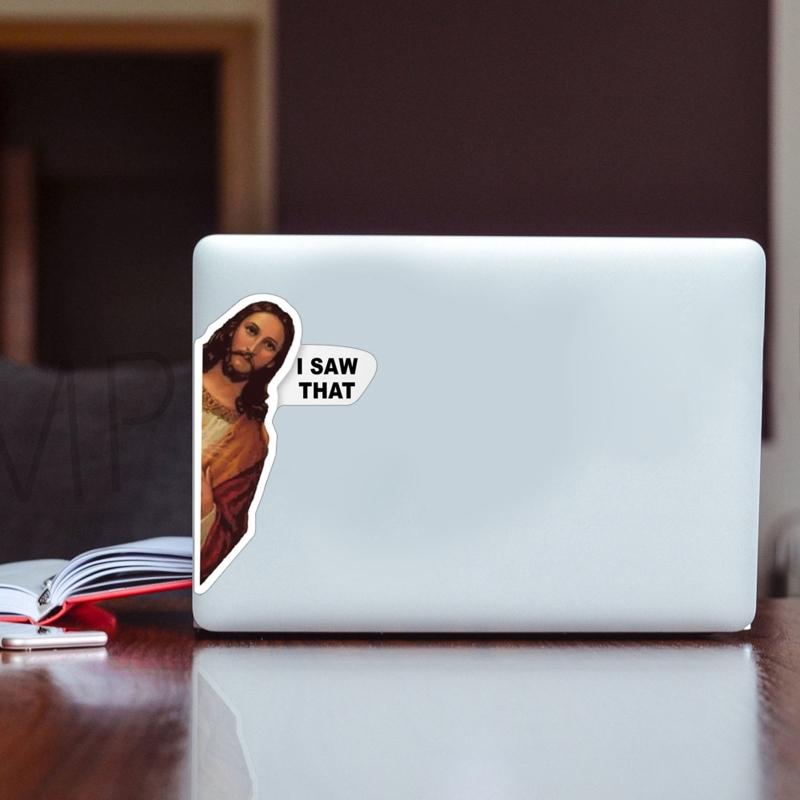 Christlicher Aufkleber Spoof Emblem Styling Motorrad Stoßstange Aufkleber Laptop Jesus: Ich habe das gesehen! DIY Skateboard Emblem IgPopular
