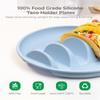 Silicone Taco Holder Plates Reusable Shell Holders with Dividers Silicone Taco Holders Dishwasher Safe Food Stands