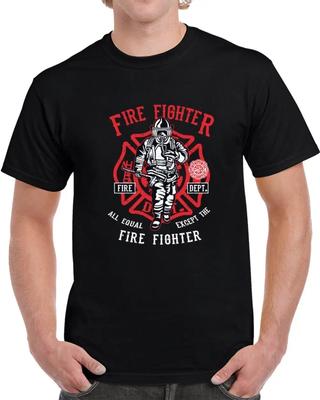 Vintage Fire Fighter Fire Dept Badge Fireman Gift T-Shirt 100% Cotton O-Neck Summer Short Sleeve Casual Mens T-shirt Size S-3...
