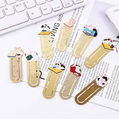Cute Reading Cartoon Japanese Animals Metal Bookmark Cat Bookmark Bookmark Kittens Book Mark