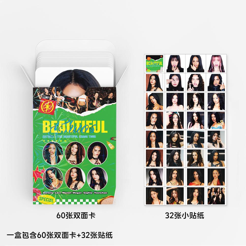 92 Pieces Katseye The Beautiful Chaos Tour Collector-Worthy Photocards Lomo Cards And Decals Korean Pop Idol Merch For Fans Collector Present