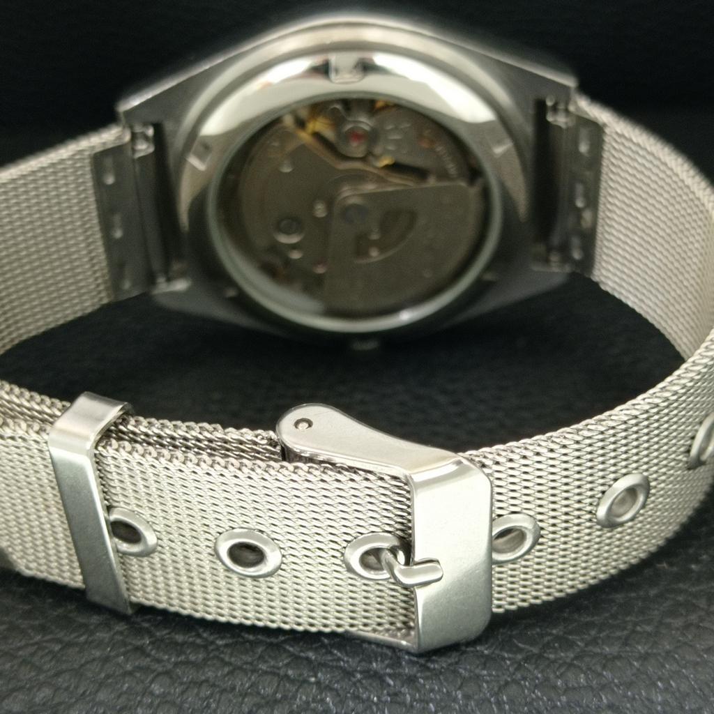 AUTOMATIC VINTAGE ORIENT CRYSTAL JAPAN MENS BLACK COLOR DIAL WATCH A707757-1