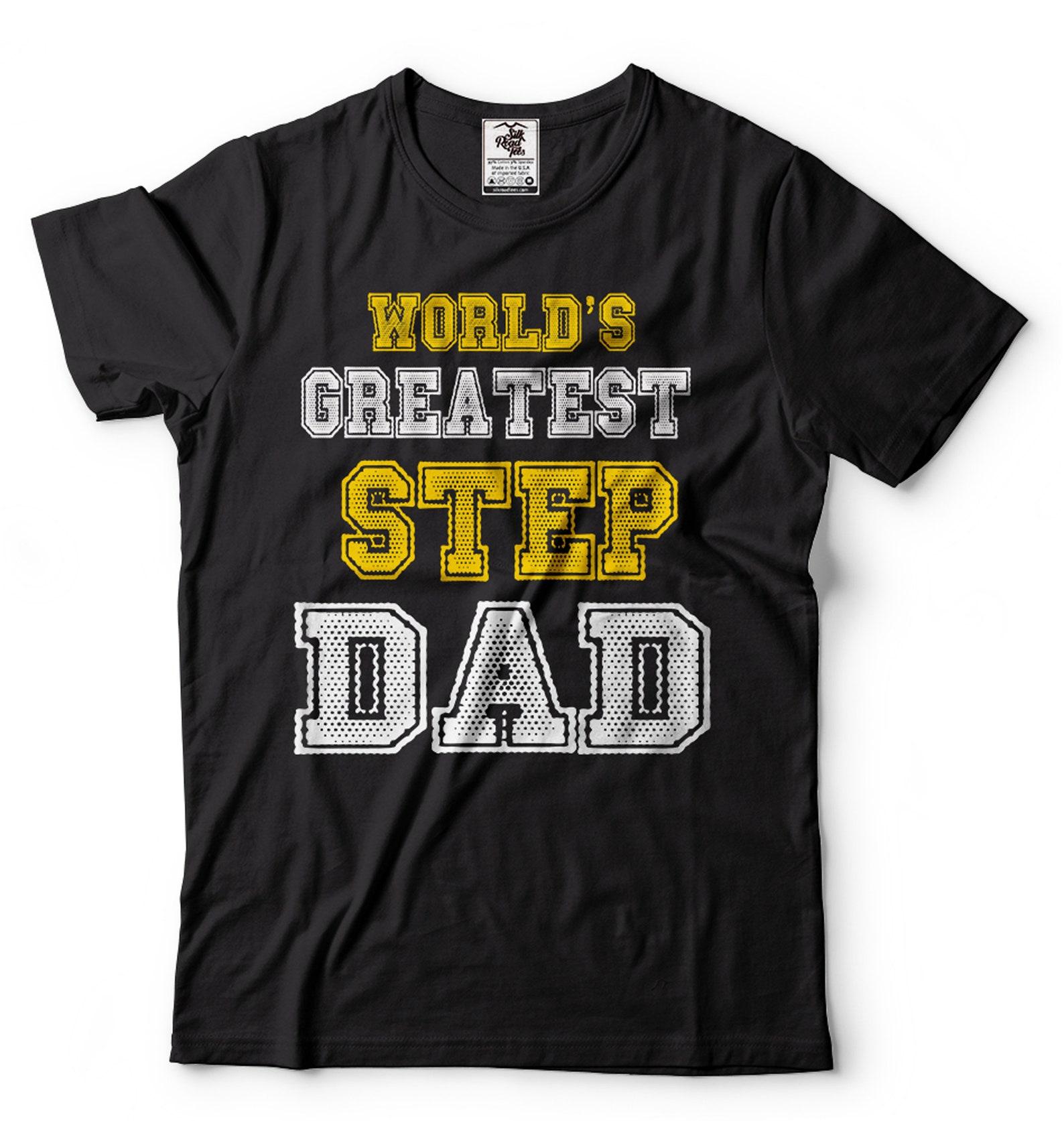 World s Greatest Step Dad Shirt Bonus Dad T-Shirt Father s Day Gift Tee Stepfather Shirt Stepdad Birthday Tee Shirt For Men Step Dad Gifts S