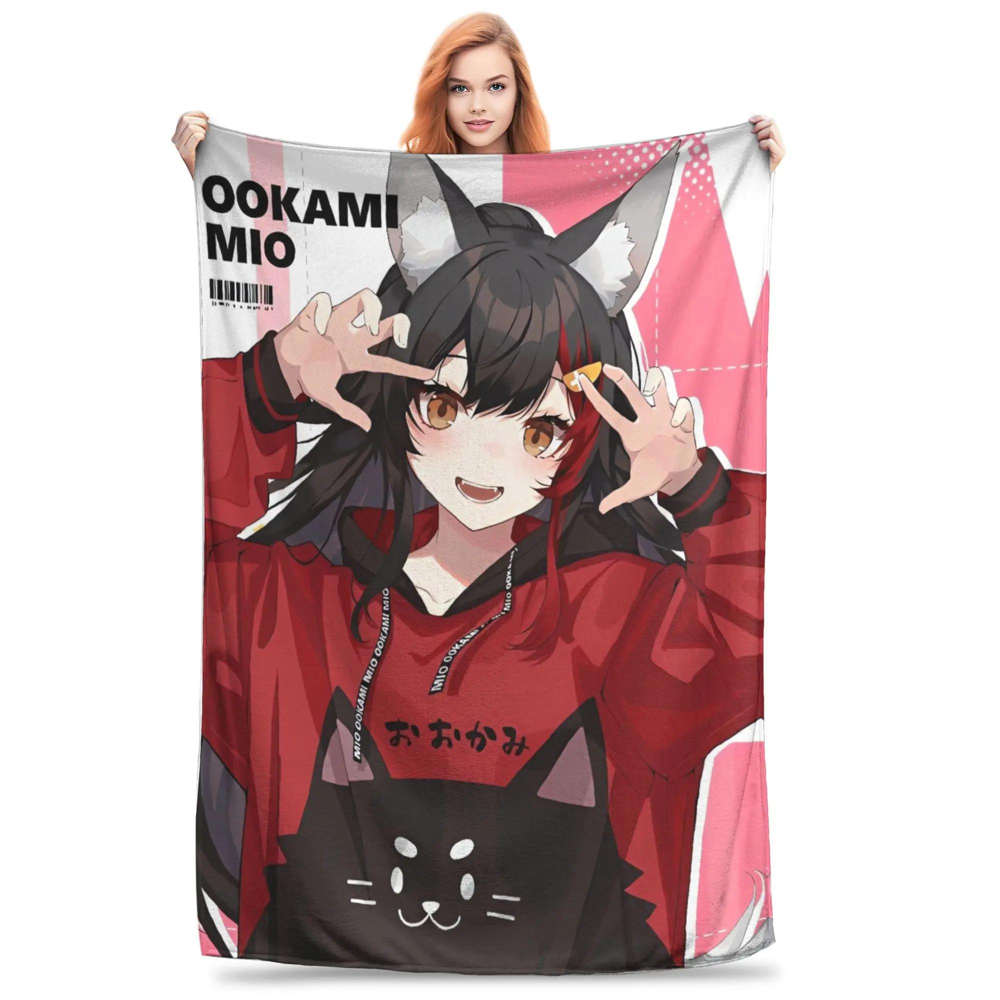 Супер Мягкое Аниме Ооками Мио Плюшевое Пледное Покрывало для Детей и Взрослых Идеально для Дивана или Кровати Фланелевое Покрывало 40x50in