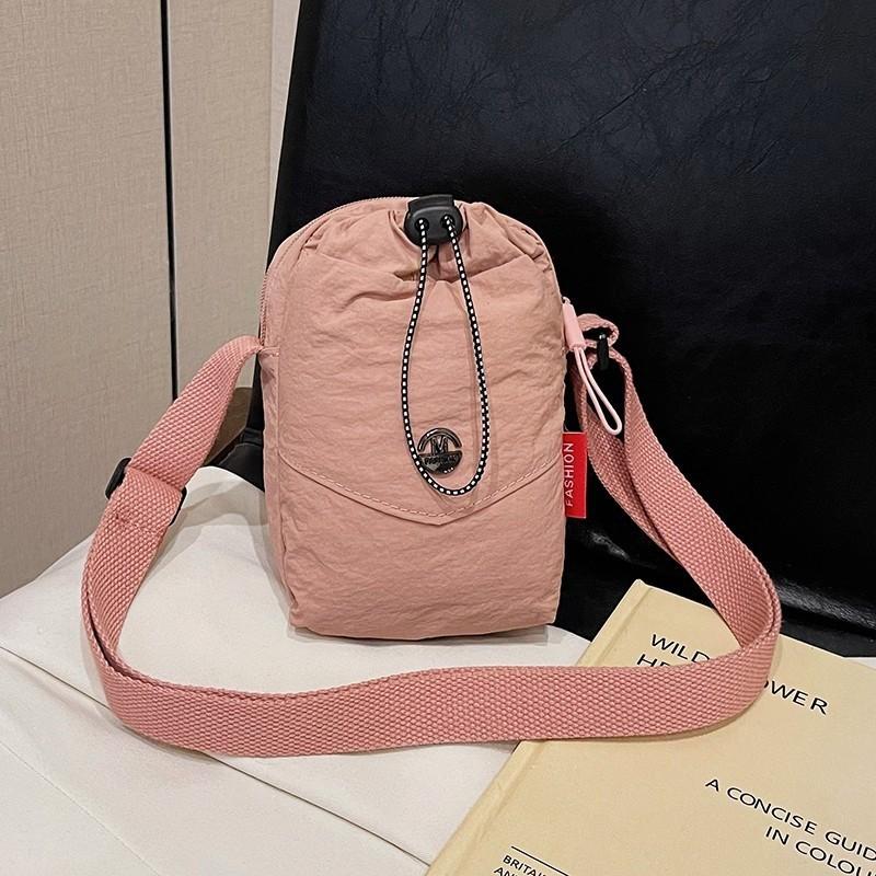 Color Solid Soft Canvas Water Bucket Hiking Bag Single Shoulder Strap Daily Use
