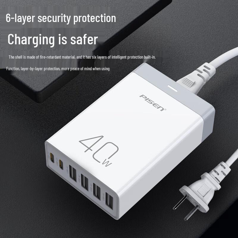 Pisen 40W Multi-Port PD Fast Charger