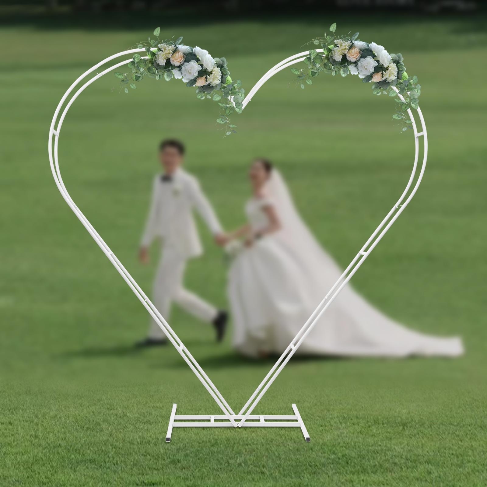 

Bymaocar 6.7*6.7FT Heart Shape Arches Backdrop Stand with Base,Love Balloon Column Frame for Proposal,Wedding,Anniversary Party L белый