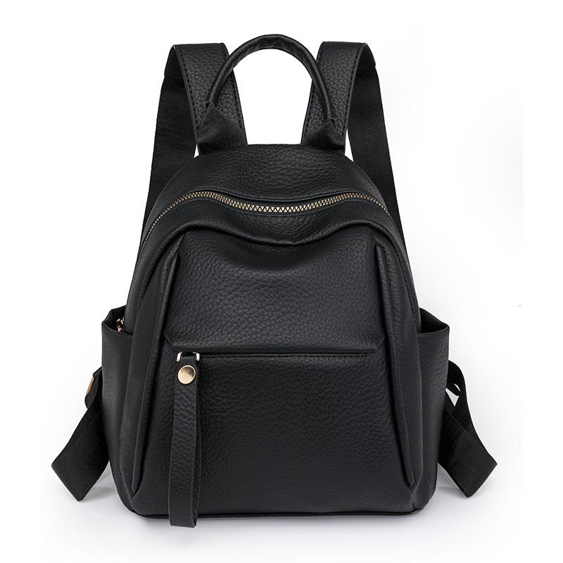 IELGY Korean Version Soft Leather Ladies Backpack Fashion Literary Travel Small Backpack