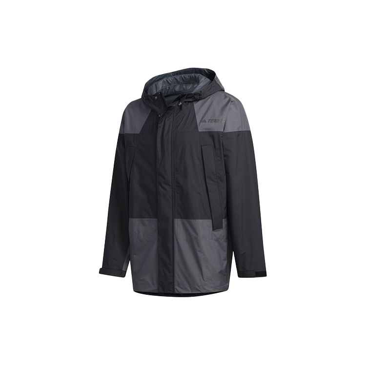 

Adidas Logo Лоскутная куртка Мужские куртки Черный Серый FN0833