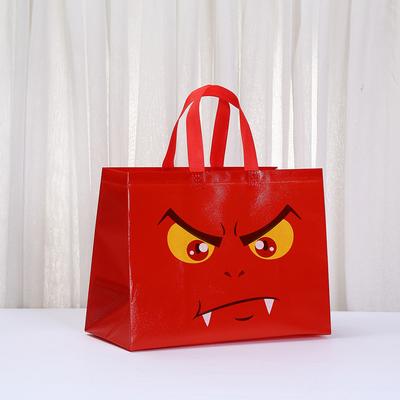 StoBag Halloween Monster Non Woven Bags Reusable Trick or Treat Tote Gift Bag Vampire Pumpkin Mummy Cat for Candy Cookie Party F