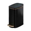 Stainless Steel Rectangular Trash Can 6L Bathroom Waste Bin with Odor Control Seal Lid Slip Resistant Base Home Supply