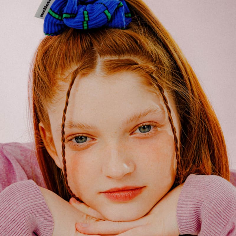 

меллотори полосатая вязаная резинка-скранчи (синий) Blue